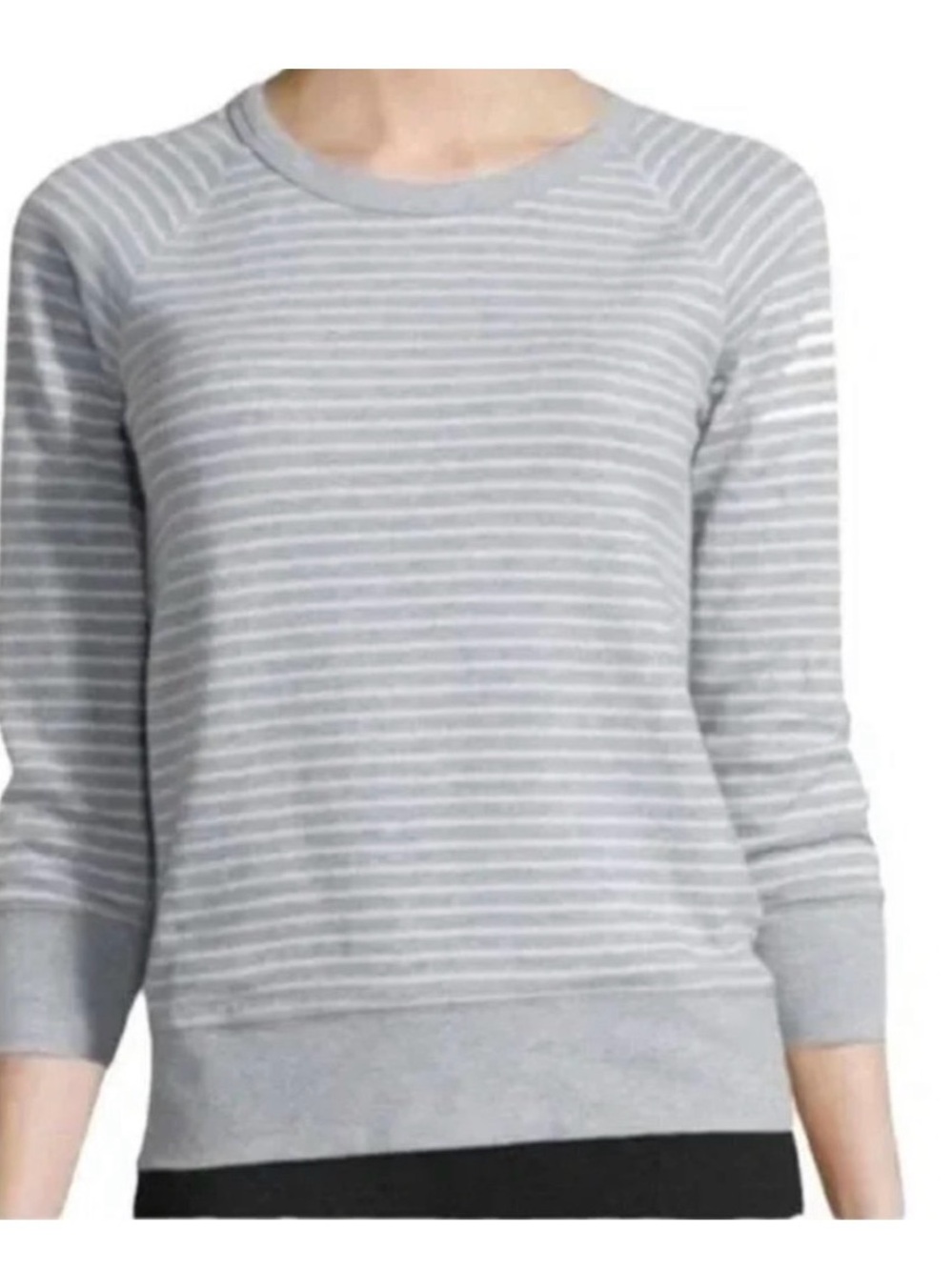 Light Gray Striped Women's boatneck sweatshirt Size 4 (XL)